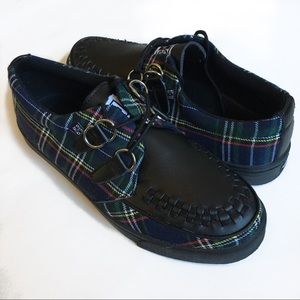 TUK Creeper Shoes Plaid Flannel Goth, Emo, Punk